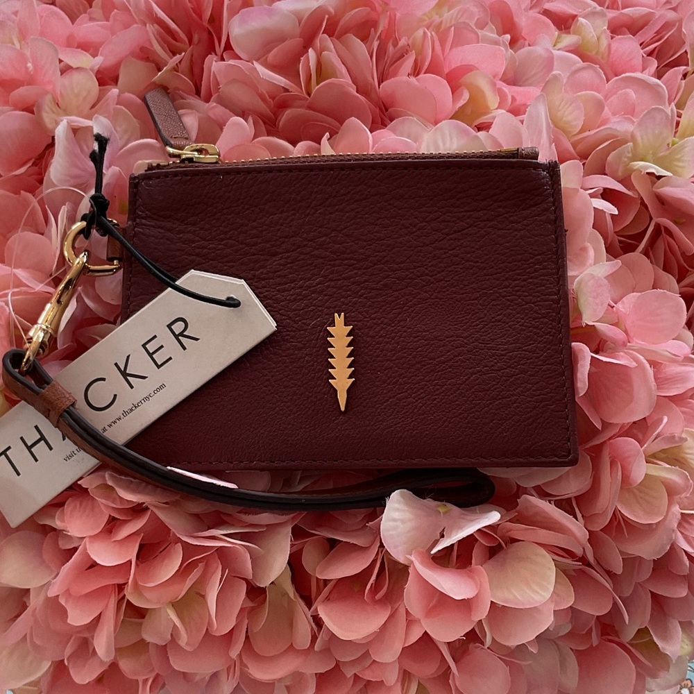 Thacker Burgundy Leather Wristlet